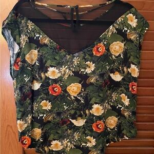 Jack by BB Dakota Asymmetrical Floral Sleeveless Blouse